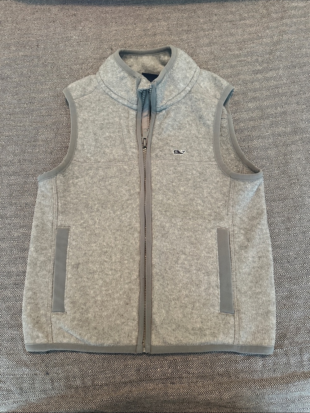 Vineyard Vines Light Gray Kids Fleece Vest
